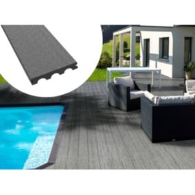 Pack 10 m²  Lames de terrasse composite pleines  Gris