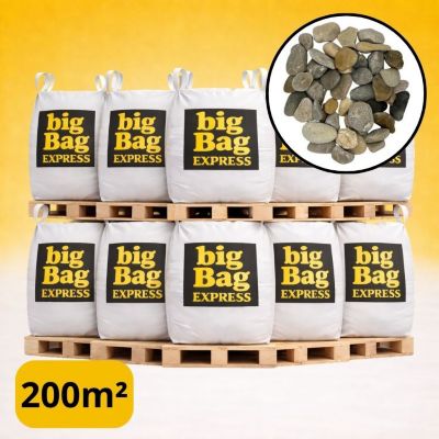 PACK 10 X BIG BAG de +/- 1,5T - 200M² Galet Roulé Lavé Gris Silico-Calcaire 10/20 mm - Livraison PREMIUM