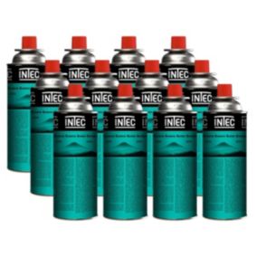 Pack 12 Bouteilles de gaz Butane 227gr Cartouche gaz Camping Compacte Encliquetable Réchaud Désherbeur Barbecue INTEC