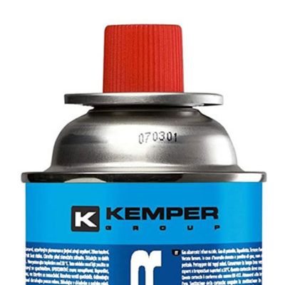Pack 12 Cartouches Gaz Butane 390 ml 227 g Valve Sécurité pour Réchaud Portable Chalumeau Lampe à Gaz KEMPER
