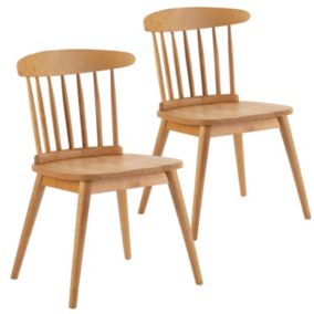 Pack 2 chaises Ben en bois couleur chêne