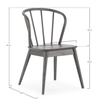 Pack 2 chaises Brisa en bois coleur noir