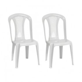 Pack 2 Chaises d'extérieur empilables sans accoudoirs Napoli 42x49x88cm O91