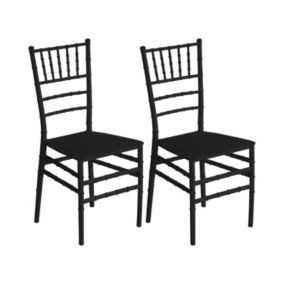 Pack 2 Chaises Restauration Empilables Dorothy Noir 45x43x88cm 7house