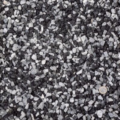 Pack 2 m² - Gravier Mix Marbre Bleu / Gris-Basalte Noir 8-16 mm (5 sacs soit 100kg) - RO'MA Nature