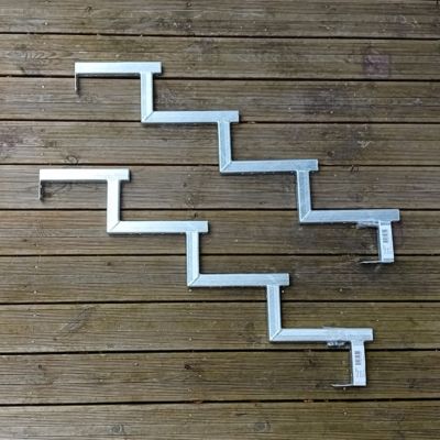 Pack 2 pièces - Limon acier galvanisé 4 marches - H 68cm - Option contremarches