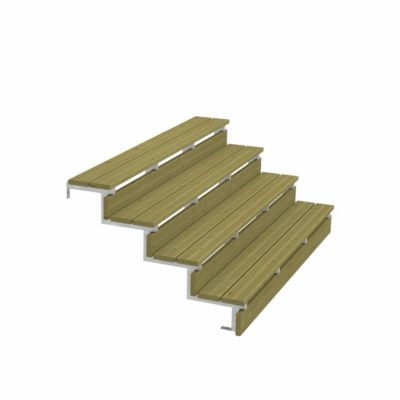 Pack 2 pièces - Limon acier galvanisé 4 marches - H 68cm - Option contremarches