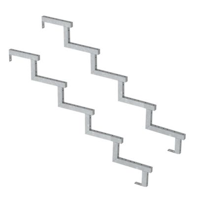 Pack 2 pièces - Limon acier galvanisé 5 marches - H 85cm - Option contremarches