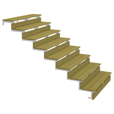 Pack 2 pièces - Limon acier galvanisé 8 marches - H 136cm - Option contremarches