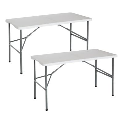 Pack 2 Tables de camping Pliantes Blanches 122x74cm 7house