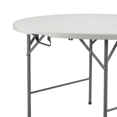 Pack 2 Tables Pliantes Rondes Effet Granit 150x74cm Thinia Home
