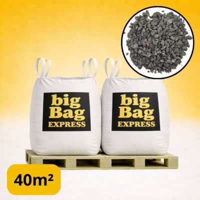 PACK 2 X BIG BAG de +/- 1,5T - 40M² Gravillon Grain de Riz Gris 2/6 mm - Livraison PREMIUM