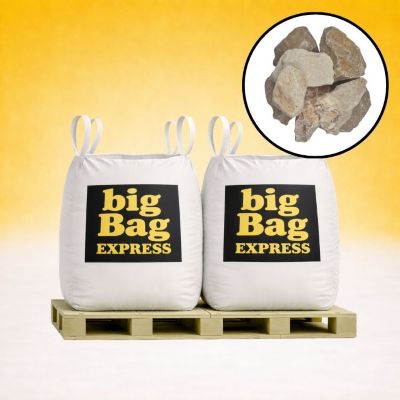 PACK 2 X BIG BAG de +/- 1,5T Pierre à Gabion Ocre Beige 70/120 mm - Livraison PREMIUM