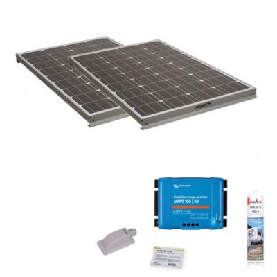 Pack 2x Panneaux solaire 120W + Kit de pose avec régulateur de charge Victron MPPT 440W 30A ANTARION