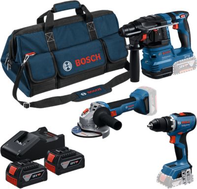 Pack 3 outils 18V - BOSCH - 0615A50094 - 2x4Ah - Sans fil 18V - Travail sans poussiere