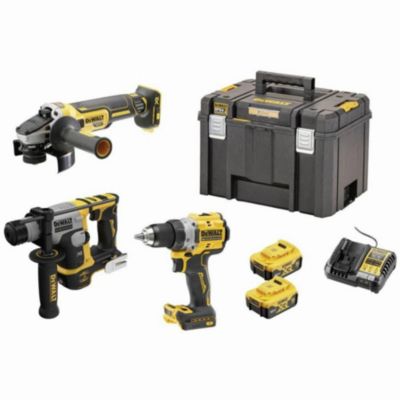 Pack 3 outils XR 18V (DCD800/DCH172/DCG405) BRUSHLESS + 2 batteries 5Ah + chargeur + coffret T-STAK - DEWALT - DCK2095D2T-QW