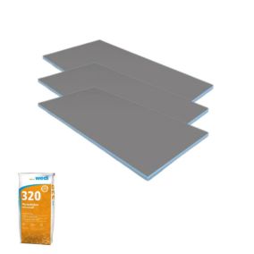 Pack 3 panneaux de construction WEDI 125 x 60 x 5 cm + colle à carrelage universelle 320