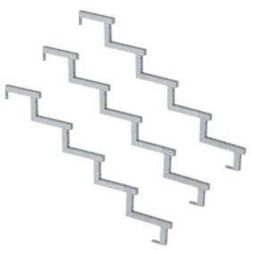 Pack 3 pièces - Limon acier galvanisé 5 marches - H 85cm - Option contremarches