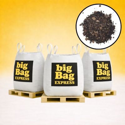 PACK 3 X BIG BAG de 1m3 (+/- 3,6T) Terre Criblée Amendée Compostée à 50% - Livraison PREMIUM