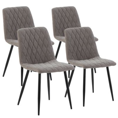 Pack 4 chaises Abril recouvertes de tissu gris