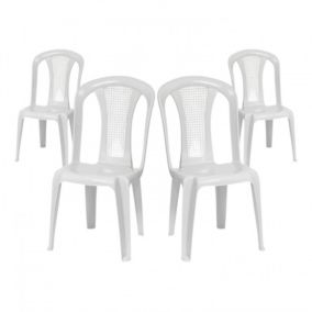 Pack 4 Chaises d'extérieur empilables sans accoudoirs Napoli 42x49x88cm O91