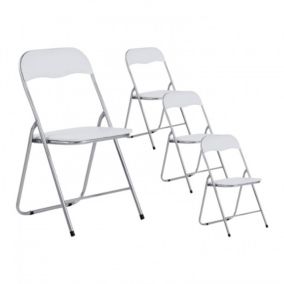 Pack 4 Chaises Pliantes Rembourrées Eleonor Blanches 44x46x79cm 7house