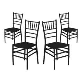 Pack 4 Chaises Restauration Empilables Dorothy Noir 45x43x88cm 7house