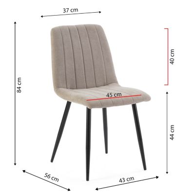 Pack 4 chaises Sagi recouvertes de tissu beige