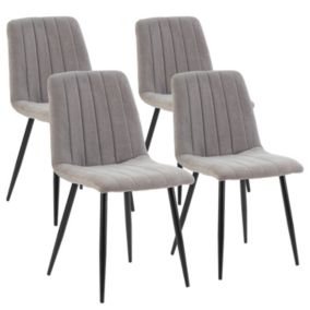 Pack 4 chaises Sagi recouvertes de tissu gris