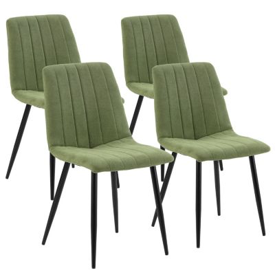 Pack 4 chaises Sagi recouvertes de tissu vert