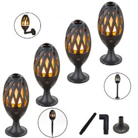 Pack 4 Lampes LED de jardin effet flamme BOMBALIGHT