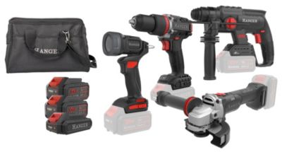 Pack 4 outils 18V KT40C5 (DD18 60 + HX18 22 + GX18 8 + LI18 400) + 2 batteries 5Ah + 1 batterie 2Ah + chargeur rapide + sac de