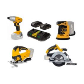 Pack 4 Outils sans fil 20V + 2 Batteries lithium 2.0 Ah + Chargeur double VITO