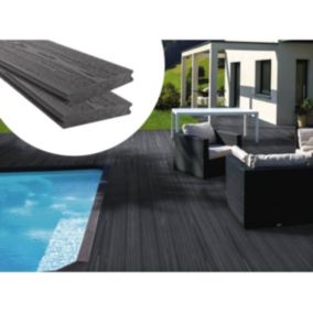 Pack 5 m²  Lames de terrasse composite coextrudées  Gris