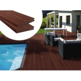 Pack 5 m²  Lames de terrasse composite coextrudées  Marron
