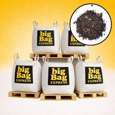 PACK 5 X BIG BAG de 1m3 (+/- 6T) Terre Criblée Amendée Compostée à 50% - Livraison PREMIUM