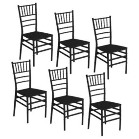 Pack 6 Chaises Restauration Empilables Dorothy Noir 45x43x88cm 7house