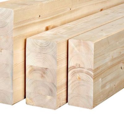 Pack 6 Poutres Lamellées Collées en Bois Épicéa 120x120x1980 mm