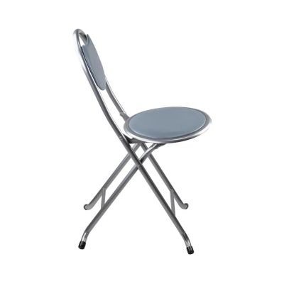 Pack 6 Tabourets Pliants avec Dossier Gris 32x36x73,5cm 7house