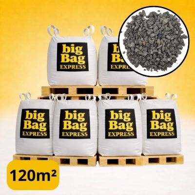PACK 6 X BIG BAG de +/- 1,5T - 120M² Gravillon Grain de Riz Gris 2/6 mm - Livraison PREMIUM