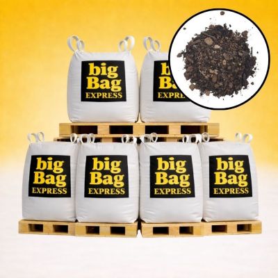 PACK 6 X BIG BAG de 1m3 (+/- 7,2T) Terre Criblée Amendée Compostée à 50% - Livraison PREMIUM