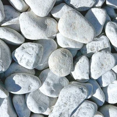 PACK 700kg Galet de Marbre Blanc de Carrare 60/100 mm (28 Sacs x 25kg) - Livraison STANDARD