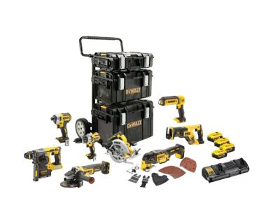 Pack 8 outils 18V XR + 4 batteries 5Ah + chargeur + 3 coffrets TOUGHSYSTEM - DEWALT - DCK853P4-QW