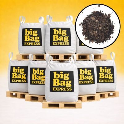 PACK 8 X BIG BAG de 1m3 (+/- 9,6T) Terre Criblée Amendée Compostée à 50% - Livraison PREMIUM