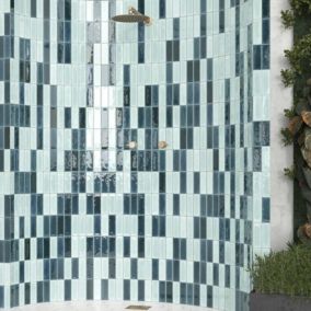 PACK 9,9 M2. Mini Brick Série Calpe Blue Porcelaine Premium 5x15cm.
