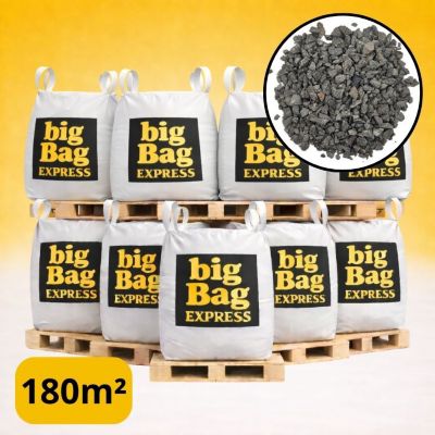 PACK 9 X BIG BAG de +/- 1,5T - 180M² Gravillon Grain de Riz Gris 2/6 mm - Livraison PREMIUM