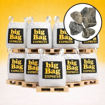 PACK 9 X BIG BAG de +/- 1,5T Ballast ou Pierre à Gabion Gris 80/150 mm - Livraison PREMIUM