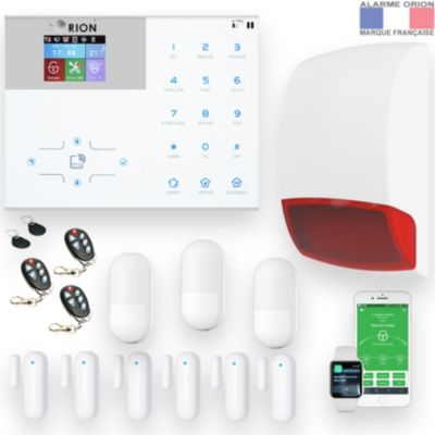 Pack alarme ORION sans fil connectée IP + GSM 4G avec sirène à piles - pour maison 3 à 5 piéces.