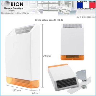Pack alarme ORION sans fil connectée IP + GSM 4G avec sirène solaire - pour maison 5 à 7 piéces.