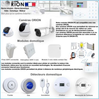 Pack alarme ORION sans fil connectée IP + GSM 4G avec sirène solaire - pour maison 5 à 7 piéces.